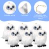 Skylety 6 Pieces Mini Stuffed Owl Plush Toy 3.2 Inch White Soft Plush Owl Animal Christmas Hanging Ornament DIY Keychain for Christmas Birthday Decorations Party Presents