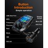 Upgraded Bluetooth FM Transmitter for Car, Wireless Radio Adapter Kit W 1.8" Color Display Hands-Free Call AUX in/Out SD/TF Card USB Fast Charge 18W for All Smartphones Audio Players - Black