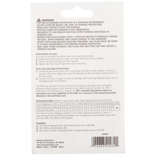 Champion Gel Corded Ear Plugs with Case, 1 Count (Pack of 1)