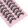 DSLONG 10 Pairs Manga Lashes Wet Look Lashes Effect Cat Eye Lashes Extension Spiky Mink Lashes Japanese Cosplay Styles Anime Fake Eyelashes Reusable