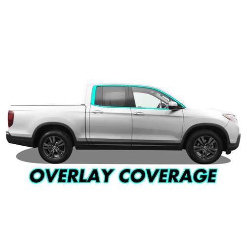 SlickMod Chrome Delete Blackout Vinyl Overlay for 2017-2024 Honda Ridgeline Window Trim (Gloss Black)