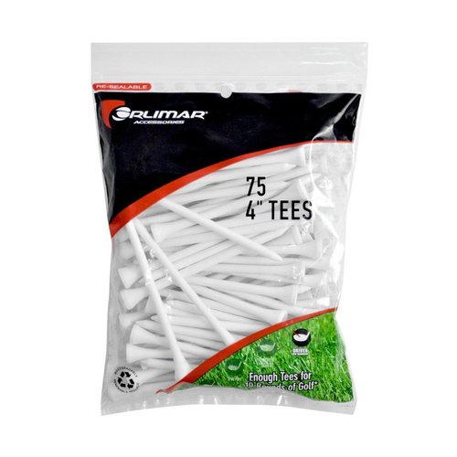Orlimar 4-Inch Tall Extra Long Wood Driver Golf Tees, White (75-Pack)