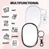 Nogeqi 4 PCS Cute Clear Bag Keychain Doll Display Keychain Bag Portable Clear Figure Display Bag with Keychain Clear Coin Purse Clear Keychain Pouch for Display off Blind Boxes Mini Figures