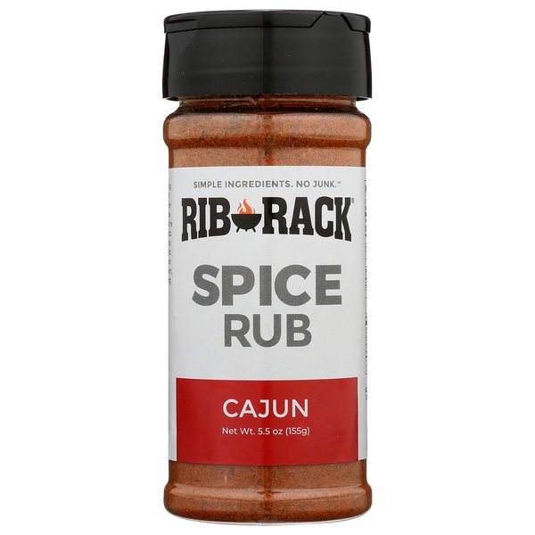 Rib Rack Dry Spice Rub - Cajun, 5.5 oz. - Meat Seasoning for BBQ, Grill, Smoker - All Natural Ingredients (Packaging May Vary)