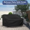 Richwon Outdoor Couch Cover Waterproof, 3-Seater Outdoor Sofa Cover, Patio Furniture Covers with Air Vent and Handles, 70W x 38D x 31H Inches, Black