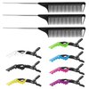 10Packs Rat Tail Combs Hair Clips Set，3Pcs Rat Tail Comb，Parting Comb and 7Pcs Alligator Styling Sectioning Clips of Professional Hair Salon Quality(Black)