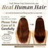 Full Shine Balayage Clip in Hair Extension Human Hair Color 10 Golden Brown Fading to 14 Brown And Blonde Remy Clip in Extensions Silky Straight Natural Extensions for Women 120 Gram 7 Pcs 18 Inch
