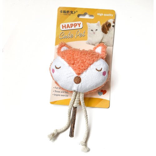 JubiPets Cute Koala and Fox Silvervine Cat Toy for Cats and Kittens, Silver Vine Sticks, Interactive Cat Enrichment Toy, Catnip Sticks Cute Animal Pet Toy (Fox)