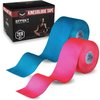 Effekt Manufaktur Kinesiology Tape Waterproof (16 ft x 2 in), 2 Rolls - Elastic Physio Tape for Muscle Support and Injury Recovery, Medical Tape, Kinetic Tape, Durable Kinesthetic Tape (Blue + Pink)