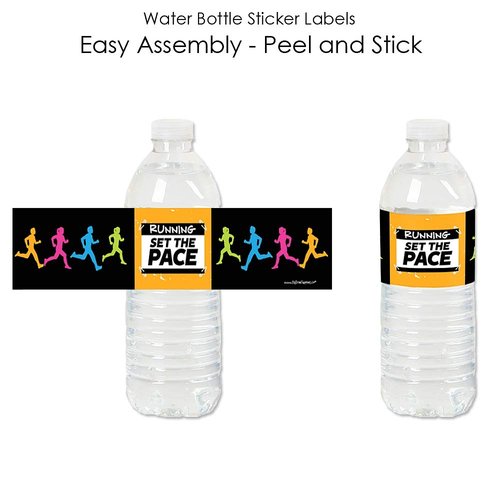 Big Dot of Happiness Set the Pace - Running - Track, Cross Country or Marathon Party Water Bottle Sticker Labels - Set of 20