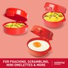Sistema Microwave Egg Cooker and Poacher with Steam Release Vent, Dishwasher Safe, 9.16-Ounce, Red