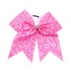 Breast Cancer Awareness Cheer Bows Pink Ribbon Rhinestones Cheerleaders Hair Bow Tie with Elastic Bands Ponytail Holder Hair Accessories for Women Girls