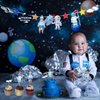 22Pcs Space Cake Topper,Space Cupcake Toppers Astronaut Figurine Birthday Outer Space Themed Party Decorations Supplies Planet Rocket Pearl Balls and Star DIY Cake Toppers for Kids Party Baby Shower