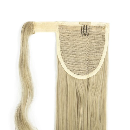 OMGREAT 24" Hair Extensions Ponytail Straight Drawstring Ponytail Hair Piece Wrap Around Long Hair Extensions for Women (Sandy Blonde Mix Bleach Blonde)
