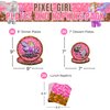 Blue Orchards Pixel Girl Party Plates and Napkins (60 pieces for 20 Guests) - Girl Party Supplies, Video Game Birthday Decorations for girls, Mining Craft Party, Pixel Miner Party