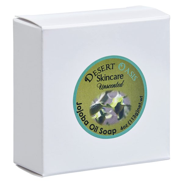 Desert Oasis Skincare Unscented Bar Soap with over 15% Jojoba Oil. With Avocado Oil and Olive Oil. Moisturizing and Low Suds (4 oz/113 gm)