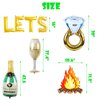 Letromp Camp Bachelorette Party Decorations Gold Let's Get Toasted Balloons Happy Camper/Weekend In The Woods/Lake Hiking/Mountain/Camping Themed Engagement Bridal Shower Party Supplies Decorations