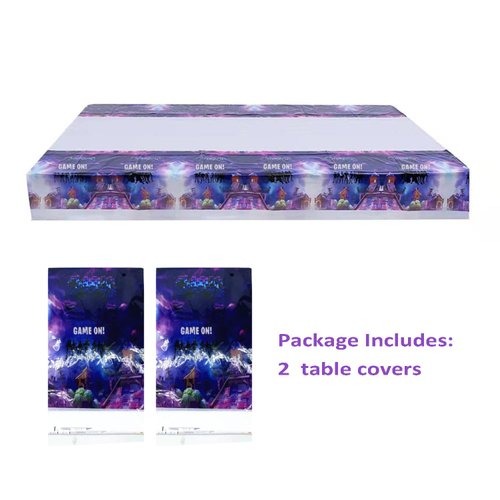 YLILILY Video Game Party Table Cover for Kids Birthday Party Decorations 2 Pack Table Cloth Game Party Supplies