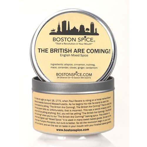 Boston Spice The British Are Coming Handmade English Mixed Spice Pudding Seasoning Blend Baking Cakes Apple Pumpkin Pie Donuts Pastry Dessert Fudge Brownies Add to Protein Drinks 4oz/114g 1 Cup Tin