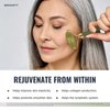 Branfit Gua Sha Massage Tool Jade Roller Skin Care Kit Face Roller, Natural Jade Roller Beauty Product for Anti-Aging & Anti-Wrinkle Treatment, Facial Massager Wand for Neck and Puffy Eye Area
