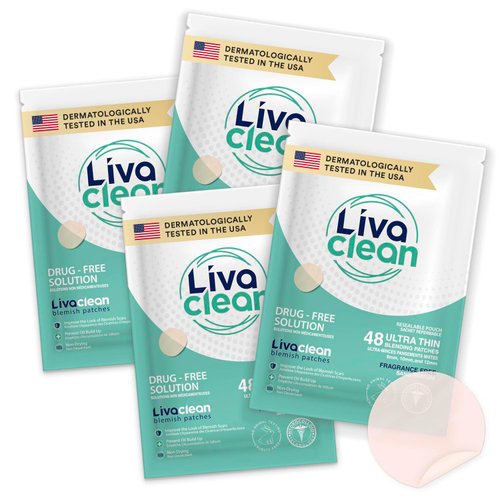 LivaClean 192 CT (4 PK) Pimple Patches, Acne Patches, Pimple Patches for Face, Zit Patches, Hydrocolloid Acne Patches, Blemish Patches, Acne Patch, Hydrocolloid Patch, Parches Para Acne