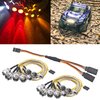 2Pack 8LED 8mm 2Red,8mm 2White & 5mm 4Yellow RC Car LED Light Headlights Taillight Lighting with JR Y Cable Compatible with Traxxas HSP Redcat RC4WD Axial HPI Kyosho Arrma 1/8 1/10 DIY RC Car Truck