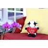 Plushland Stuffed Animal with Red Heart – Love You- Plush Animals Toy for Kids & Adults - Embroidered Heart Pillow -8 inches (Cow)