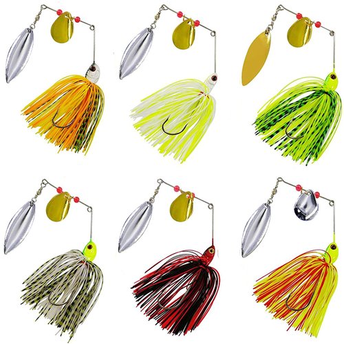 Fishing Spinner Baits Kit - Hard Spinner Lures Multicolor Buzzbait Swimbaits Pike Bass Jig 0.64oz (6pcs Spinner Baits)