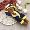 ONEST 5 Pieces 10 inch American African Baby Doll Set Include 1 Set 10 Inch Baby Doll and 4 Pieces Handmade Doll Clothes Realistic Black Baby Doll