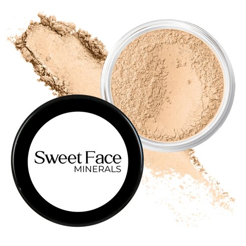 Warm Shade Foundation (20g Full Size Sifter Jar) Matte Mineral Makeup Loose Powder Bare Face Full Coverage Long Lasting All Natural Noncomedogenic for All Skin Types Airbrushed Finish SPF 30
