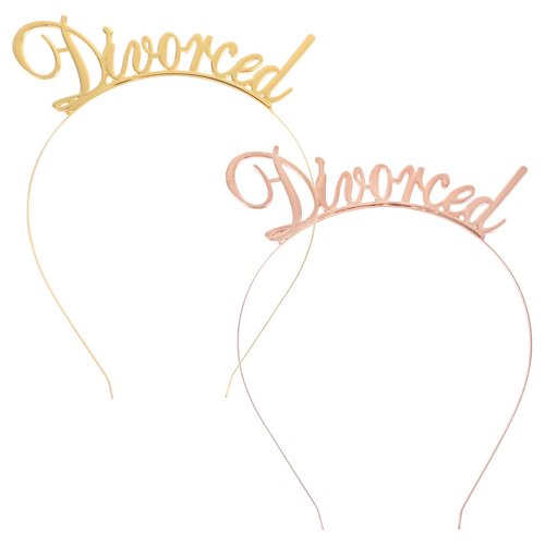 ABOOFAN 2pcs Divorce Headband Hair Ties for Women Divorced Hair Band Letters Hair Band Photo Ornament Lady Letters Headpiece Womens Hair Accessories Party Hat Crown Alloy Woman