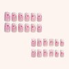 French Tip Press on Nails Short Square Fake Nails Cherry Blossoms Pink Flower Full Cover Tip Glue on Nails Nail Art Supply Reusable Nude Pink False Nails Stick on Nails for Women Manicure Salon 24Pcs