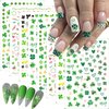 8Pcs St. Patrick's Day Nail Stickers Shamrocks Nail Art Stickers Irish Four Leaf Clover Nail Decals 3D Self-Adhesive Design Stickers St. Patrick's Day Nail Supplies Spring Summer Lucky Leaf Nail Decor