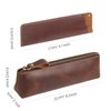 WONDERPOOL Leather 1pc Pencil Case & 1pc Fountain Pen Holder - Portable Compact Drawing Marker Pen Stationery Pouches for Office Travel Home Organizer (Coffee)