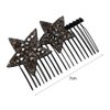 Pokinge 3pcs Sweet Rhinestone Star Hair Comb Metal Side Hair Combs With Long Teeth Slide Hair Clips Fixed Combs Hair Accessories U Shape Hair Styling Comb