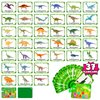 Reusable Dinosaur Cognition Flash Cards for Kids, 37PCS Cartoon Dinosaur Learning Flashcards Waterproof,Portable Double-Sided Educational Preschool Toddler Dinosaur Flash Card