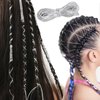 Hair Strings for Braids Elastic Cords Dreadlocks Silver Stretchable Hair Wrap Styling Ornament Hanging Decorating Party Supplies 2 Pcs 5 M