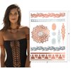 Terra Tattoos Rose Gold Henna Temporary Tattoos 75+ Mandala Tattoos Flowers, Mandalas, Elephants Waterproof Nontoxic Long Lasting Perfect for Beach, Festivals, & Parties