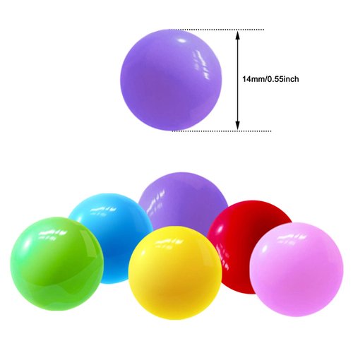 Hotusi 60 Pcs Chinese Checkers Marbles Balls in 6 Colors,14mm Game Replacement Marbles Balls for Marble Run, Marbles Game