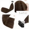 LaaVoo U Tip Hair Extensions Real Human Hair Brown U Tips Hair Extensions Medium Brown Remy Hair Extensions Utips Hot Fusion Straight Pre Bonded Extensions 50g 50s 16 Inch