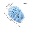 2 Pcs Bath Shower Pouf Sponge 2 in 1 Exfoliating Mesh Pouf Sponge Loofah Bath Glove with Elastic Hand Strap for Women Men Kid Bathroom
