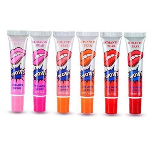6 Colors Tattoo Magic Color Lip Stain Tint Long Lasting Lip Gloss Sets for Women Peel Off Colored Matte Sexy Color 1 SET