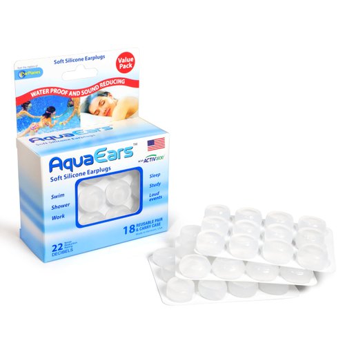 Aqua Ears® Soft Silicone Earplugs 18 Pair