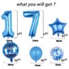 Balloons,11 pcs Foil Balloons 17 Year Old for 17th Birthday Party Supplies Decoration，Confetti Balloon Kids Party Balloons Birthday Party Supplies 17 Years Old Birthday Balloon for Kids (17th, Blue)