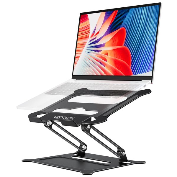 Urmust Laptop Notebook Stand Holder Adjustable Laptop Stand Portable Laptop Riser Compatible with MacBook Air Pro HP Dell XPS Lenovo All Laptops 10-15.6"(Black)