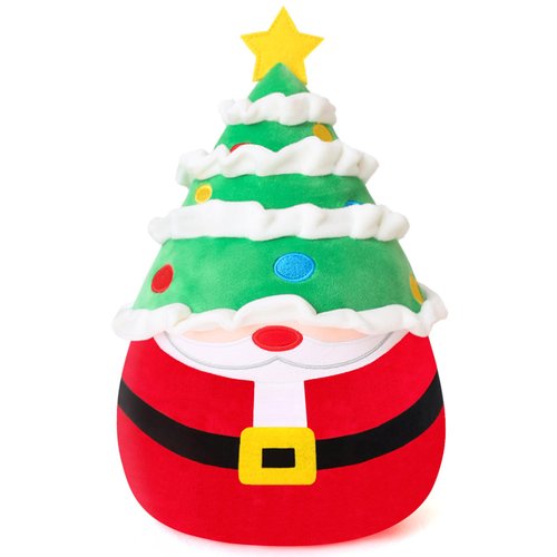 Finebee Christmas Santa Claus Plush Santa Claus Stuffed Animals Wearing Christmas Trees Hat Kawaii Gnome Plushie Creative Party Decor Gift for Kids(Santa Claus, 13 Inch