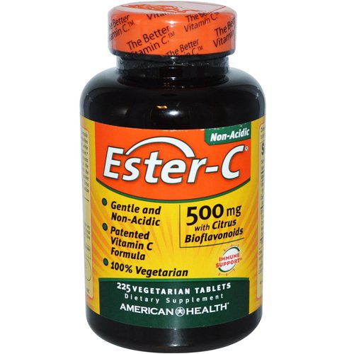 Ester-C with Citrus Bioflavonoids - Non-Acidic Form of Vitamin C - 500 MG (225 Vegetarian Tablets)
