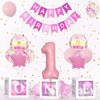 32 Inch 1 Balloon Number, Pink Balloons, Pink Gold White Confetti Latex Balloons Foil Balloons Mylar Balloons Number 1 Balloons for Anniversary Supplies Kids Birthday Party (Pink, 1)