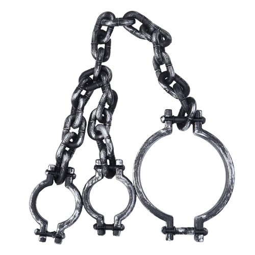 VALICLUD Halloween Toy Handcuffs Fake Chain Shackles Handcuffs Head Cuffed Halloween Costume Prop for Prisoner 103cm/ 40. 6