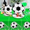 durony 121 Pieces Soccer Party Tableware Set Include Soccer Party Plates and Napkins, Cups, Tablecloth, Forks Soccer Party Supplies for Soccer Party Theme Decoration